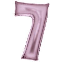 Large Number 7 Silk Lustre Pastel Pink